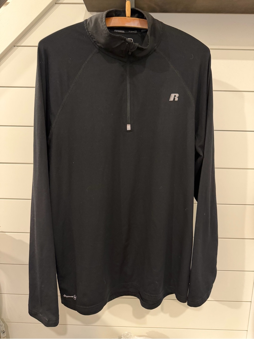 Russell Pullover Shirt Size M  1/4 zip Long Sleeve Dri-power 360 black